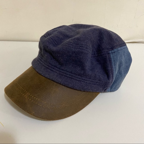 Light & Dark Denim Leather Women’s Lace Cap - Picture 2 of 8